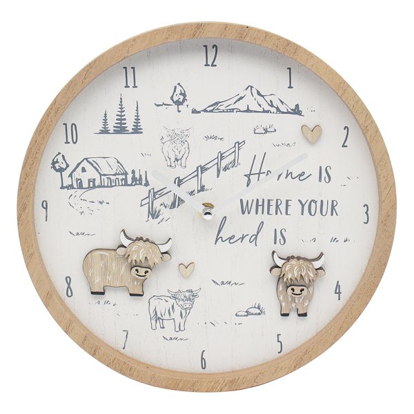 HIGHLAND COW CLOCK