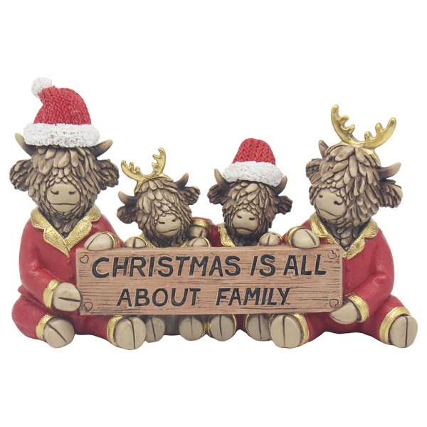 XMAS HIGHLAND COWS FAMILY