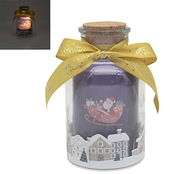 XMAS TINSEL TOWN LED BOTTLE