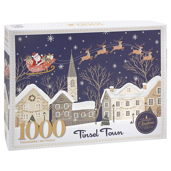 XMAS BLUE TINSEL WOODEN PUZZLE
