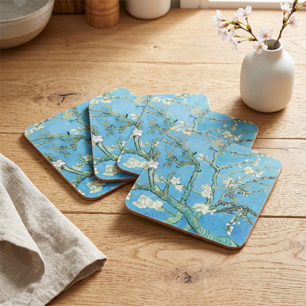 ALMOND BLOSSOM COASTERS SET 4