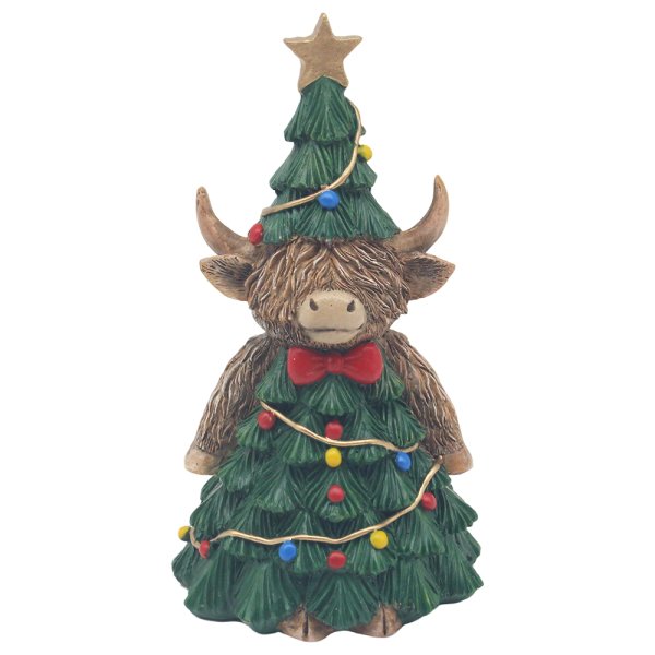 XMAS HIGHLAND COW TREE S