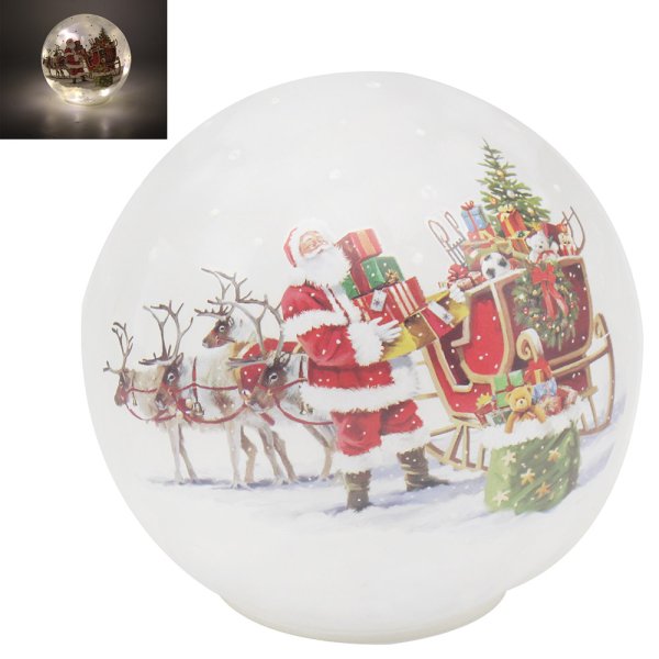 SANTA LED FROSTED BALL