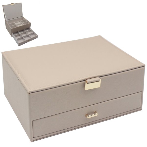JEWELLERY BOX W/DRAWER BEIGE
