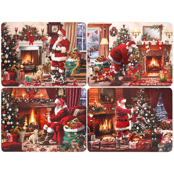 SANTA PLACEMATS 4 SET 4 ASST