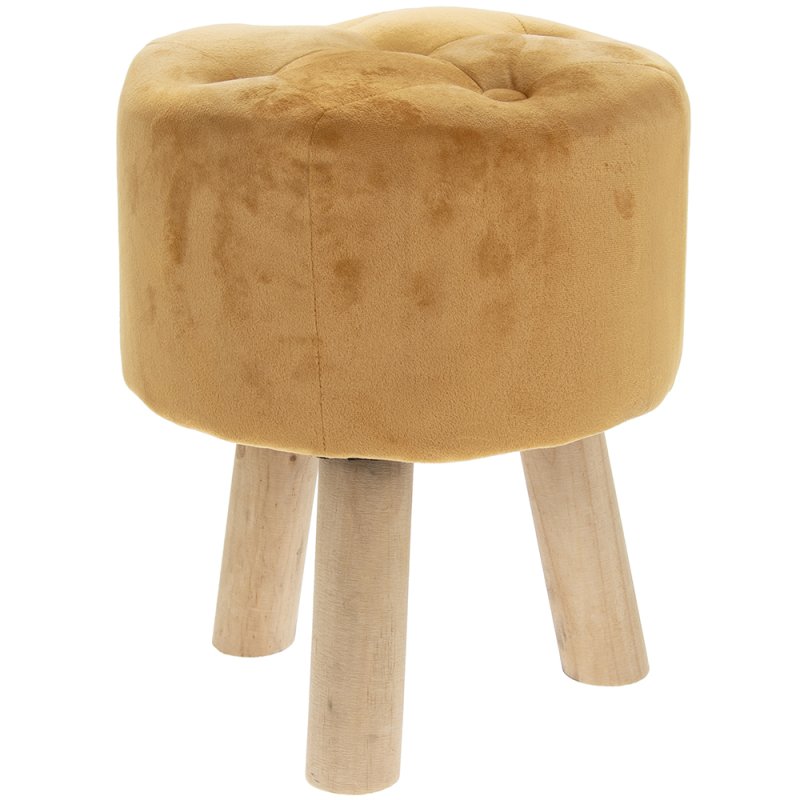 MUSTARD VELVET STOOL Lesser & Pavey