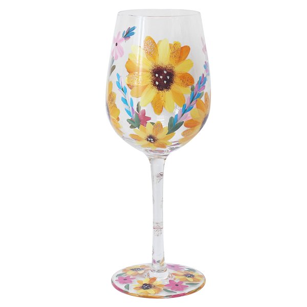 SUNFLOWERS WINE GLASS