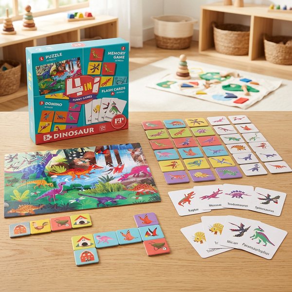 DINOSAURS PUZZLES 4 IN 1