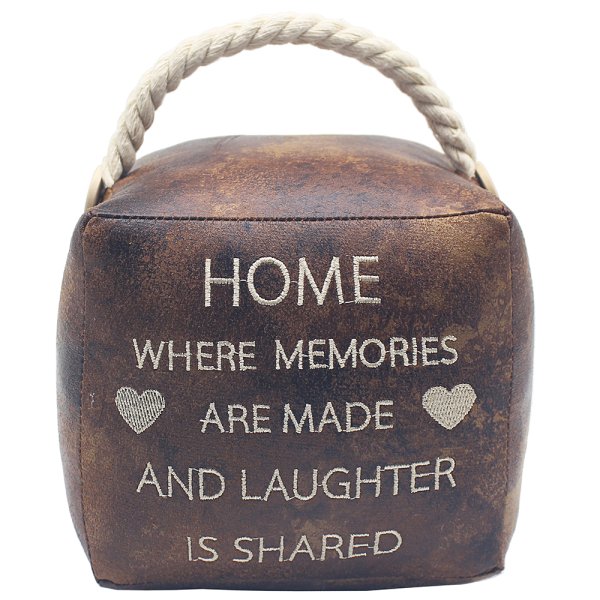 FAUX LEATHER MEMORIES DOORSTOP
