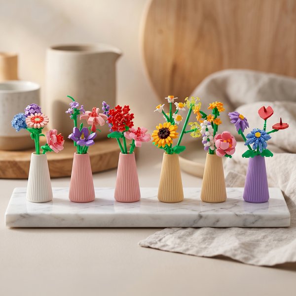 MINIBRICKS FLOWERS IN VASE6ASS