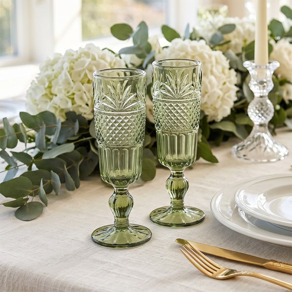 AMALFI FLUTES-GREEN SET 2