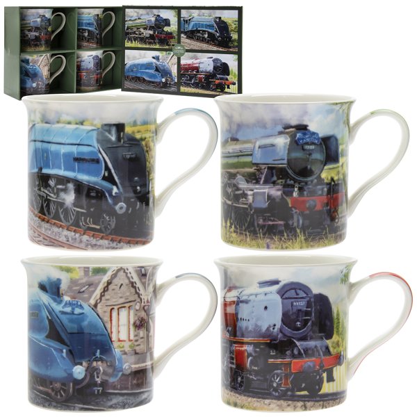 CLASSIC TRAINS MUG SET OF 4