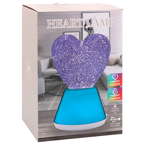 GLITTER HEART LAMP