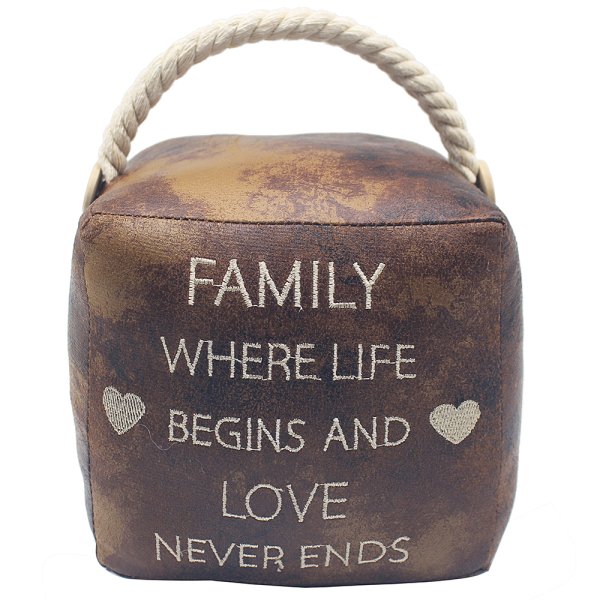 FAUX LEATHER FAMILY DOORSTOP