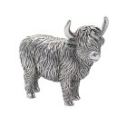 SILVER HIGHLAND COW 12.5CM