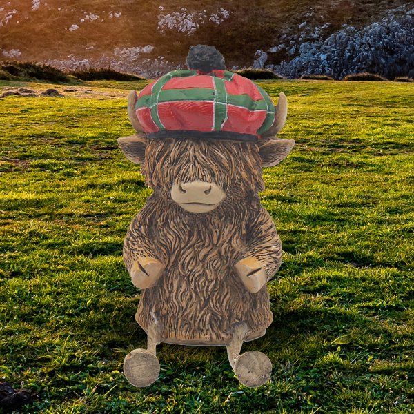 HIGHLAND COW TARTAN HAT