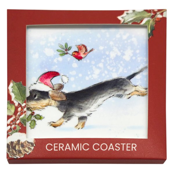 DOG WITH BIRD COASTER