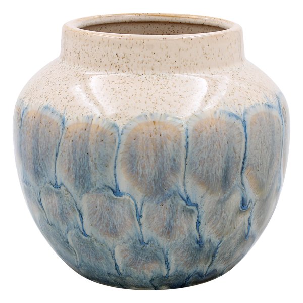 REACTIVE GLAZE VASE GRN 10.5CM