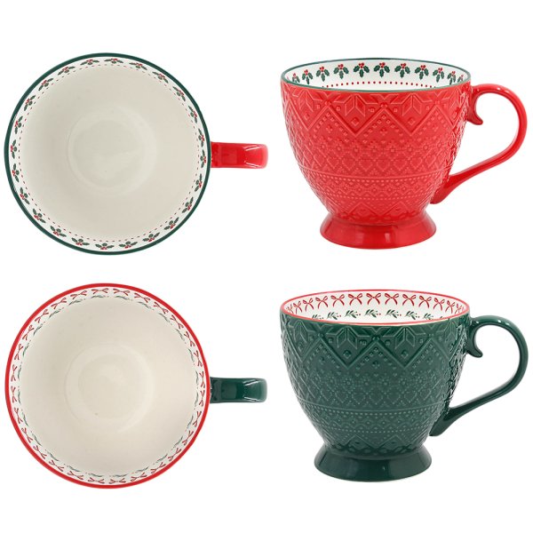 XMAS FOOTED MUG 2 ASST