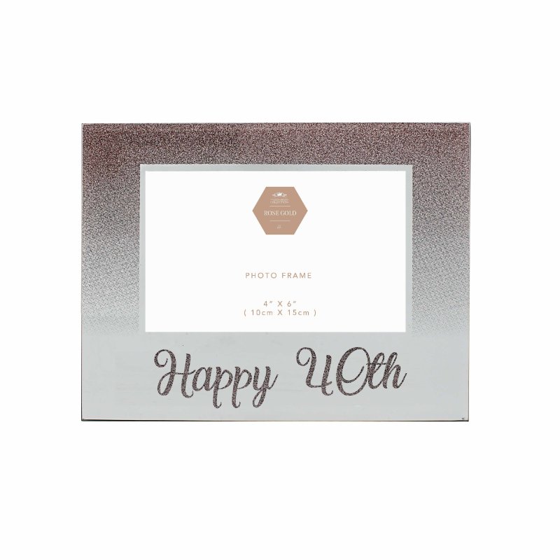 HAPPY 40TH ROSE GOLD FRAME 4X6 Lesser & Pavey
