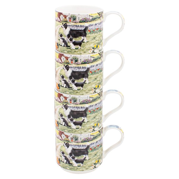 COLLIE&SHEEP STACKING MUGS S4