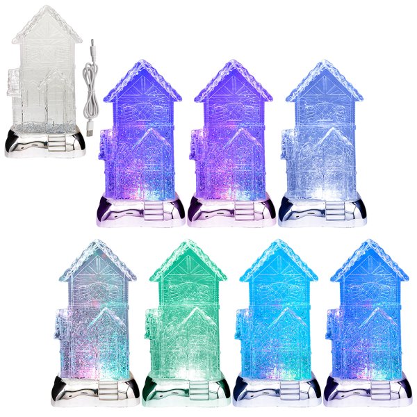 XMAS HOUSE WITH GLITTER WATER