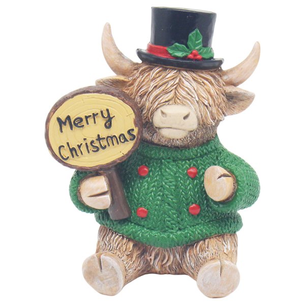 XMAS HIGHLAND COW