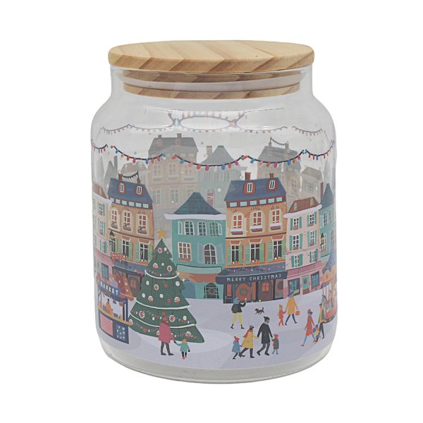 XMAS TINSEL TOWN CANISTER