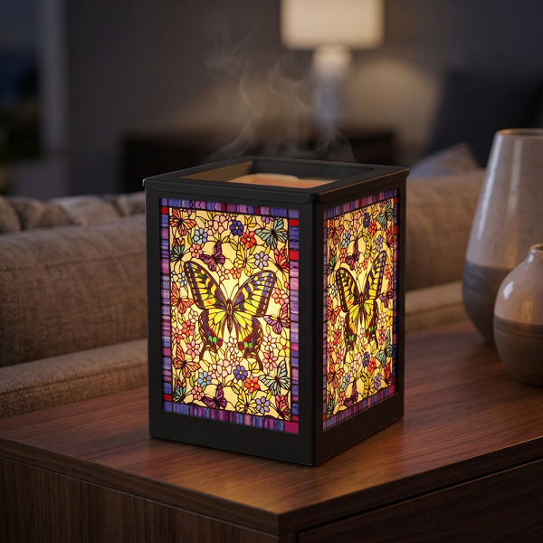 STAINED GLASS AROMALAMP BUTFLY