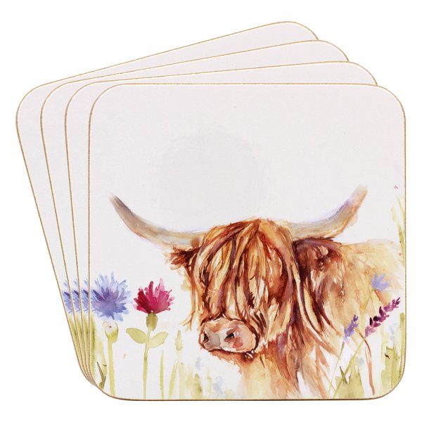 HIGHLAND COW COASTERS S4