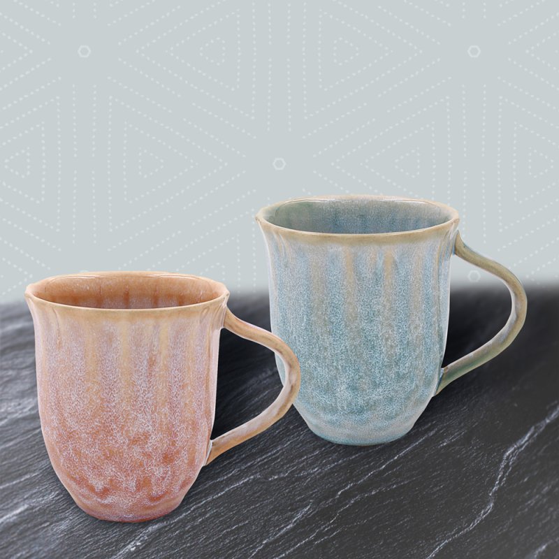REACTIVE GLAZE MUGS SET 2 Lesser & Pavey