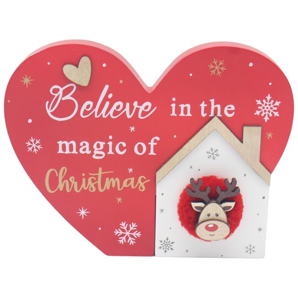 REINDEER HEART STANGING PLAQUE