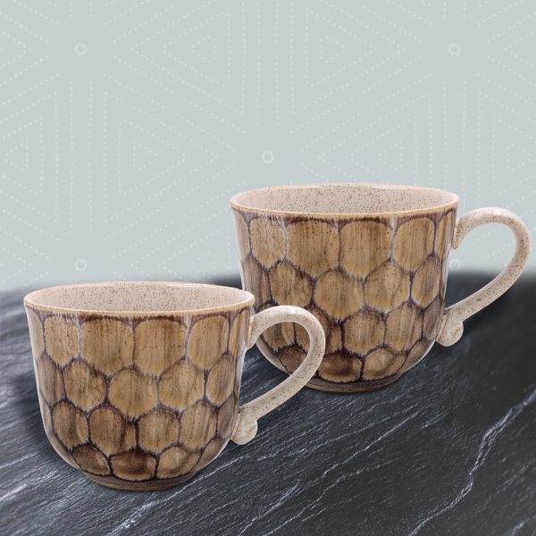 REACTIVE GLAZE MUGS BROWN S2
