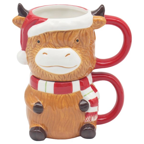 HIGHLAND COW STACKING MUGS