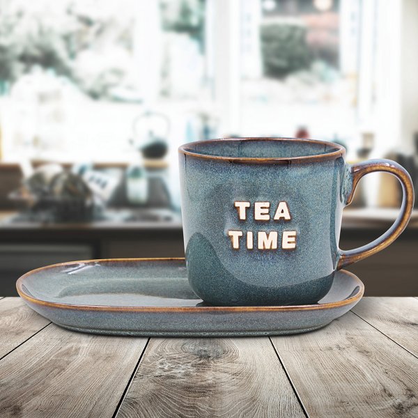 TEA TIME SNACK SET-BLUE/GREY