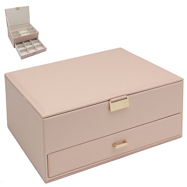 JEWELLERY BOX W/DRAWER PINK
