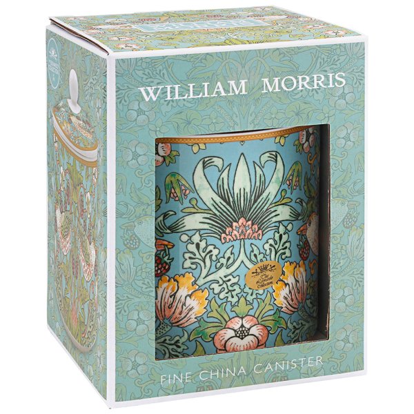 STRAWBERRY THEIF TEAL CANISTER