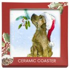 DOG WITH BERRIES COASTER