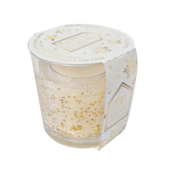CANDLE LED GEL GOLD GLITTER