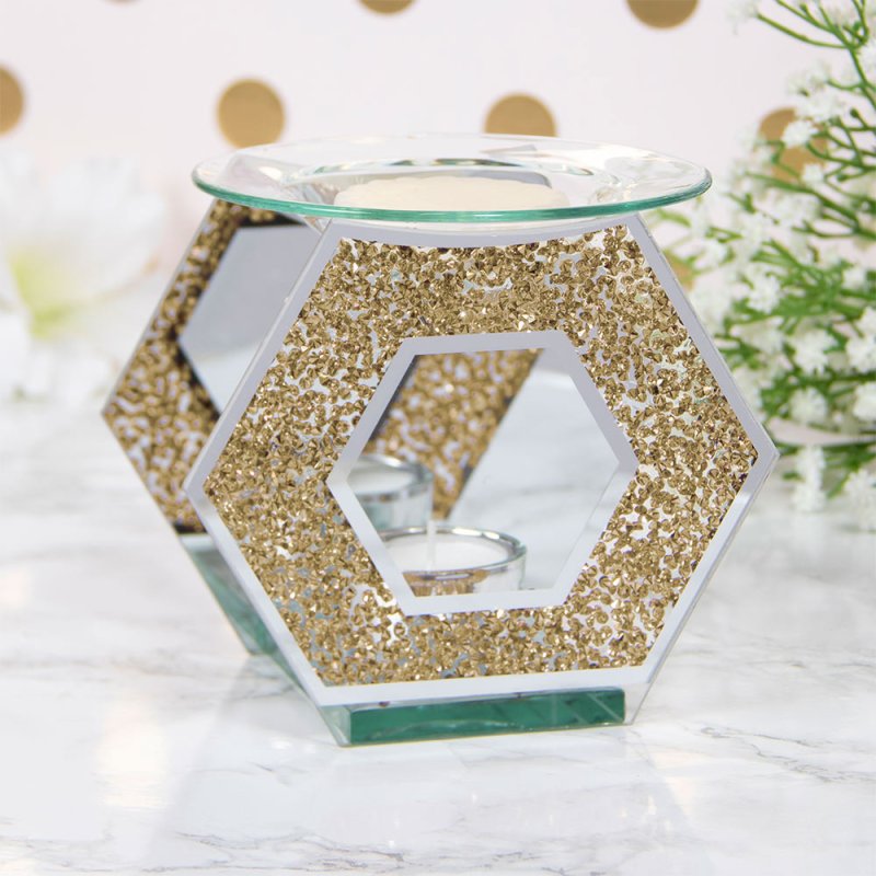 WAX/OIL WARMER CRYSTAL R/GOLD Lesser & Pavey