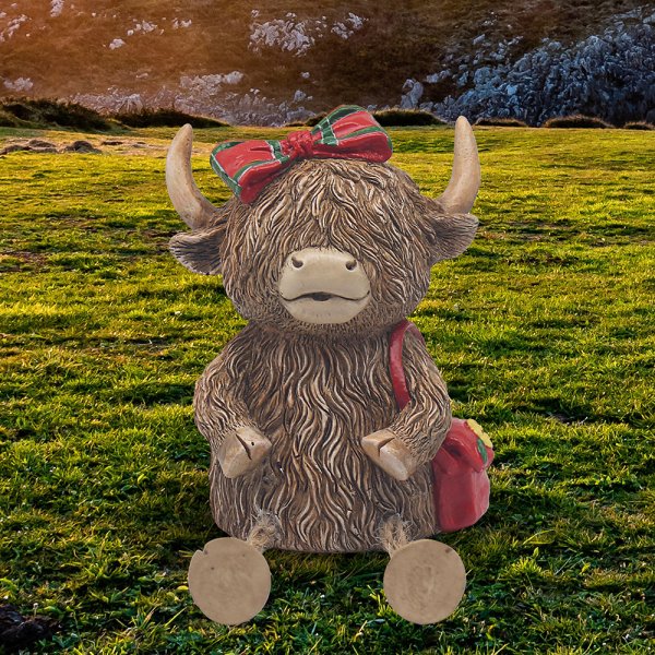 HIGHLAND COW MBANK TARTAN BOW