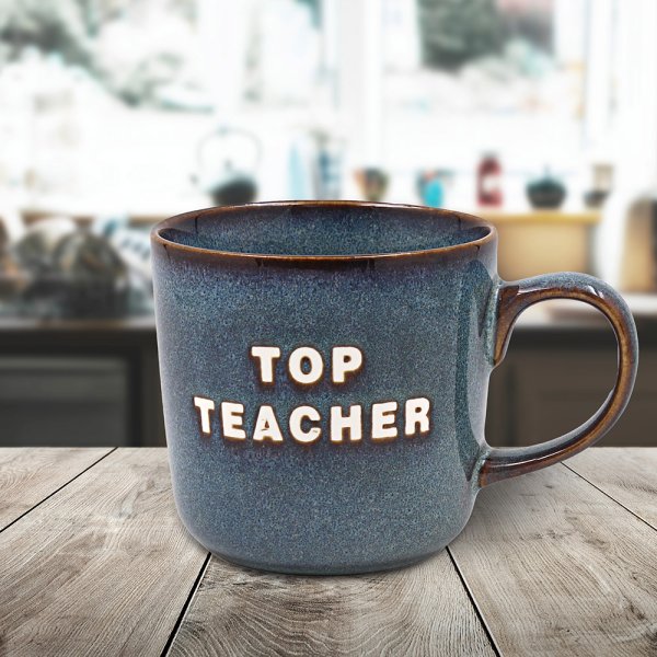 TOP TEACHER MUG -BLUE/GREY