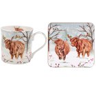 HIGHLAND COW MUG & COASTER