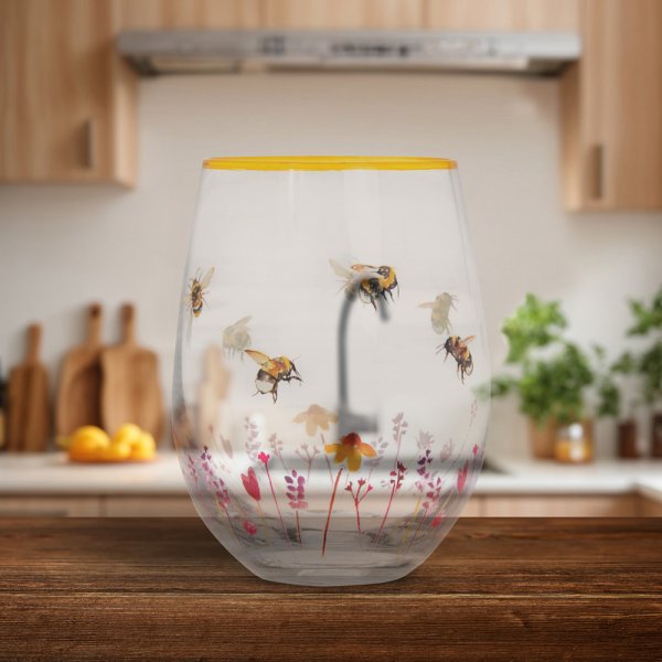 BUSY BEES STEMLESS GLASS