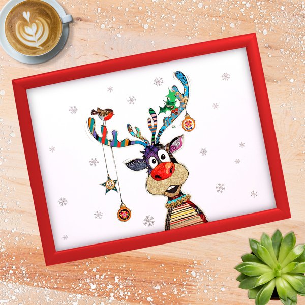 XMAS BUG ART RUDOLPH LAPTRAY