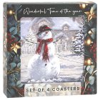 SNOWMAN COASTERS SET 4 ASST