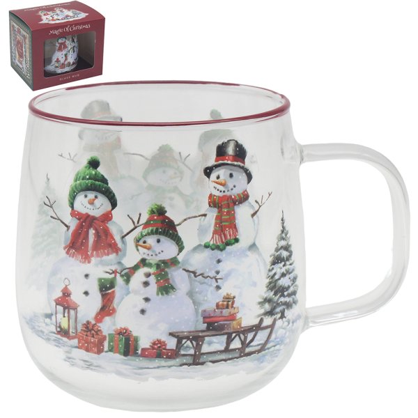 SNOWMEN GLASS MUG