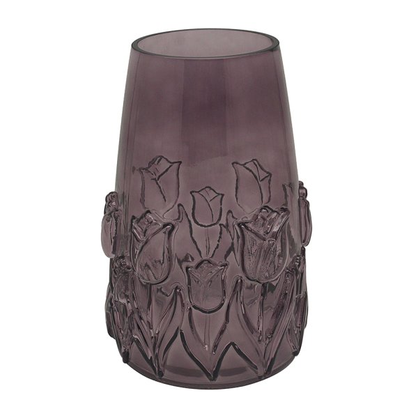 LILAC FLORAL GLASS VASE LGE