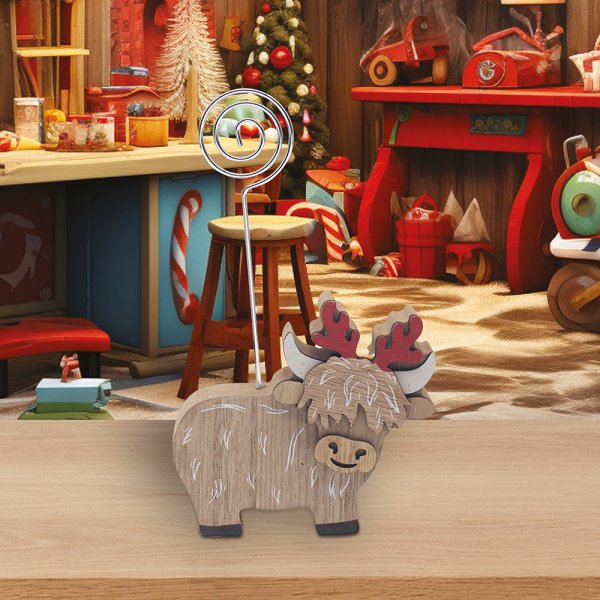XMAS HIGHLAND COW CARD HOLDER XMAS HIGHLAND COW CARD HOLDER