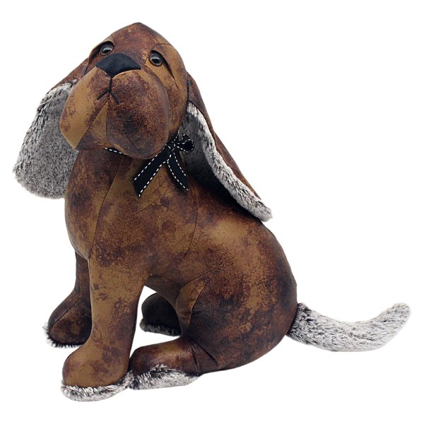 FAUX LEATHER DOG DOORSTOP